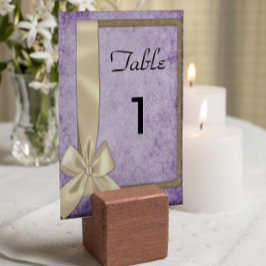 Tarjeta De Mesa Rústico Boda púrpura
