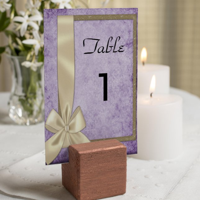 Tarjeta De Mesa Rústico Boda púrpura (Subido por el creador)