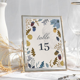Tarjeta De Mesa Rústico otoño deja otoño número de tabla de bodas
