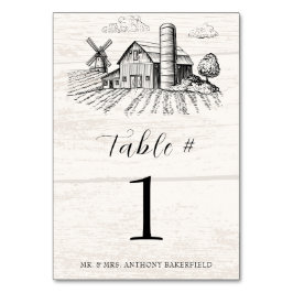 Tarjeta De Mesa Rústico País Boda del Barn Occidental