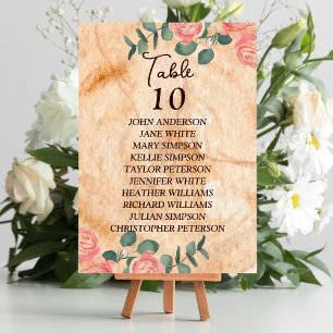 Tarjeta De Mesa Rústico Watercolor Wood Slice