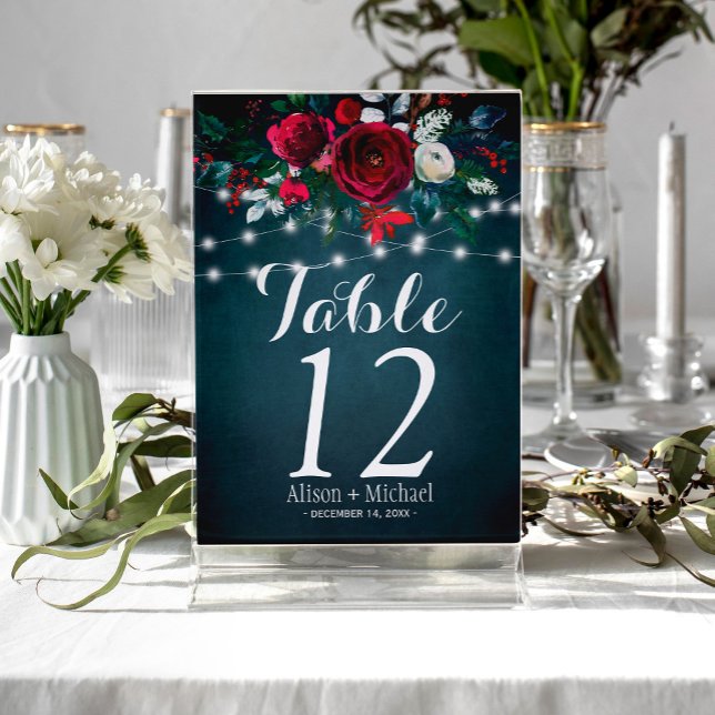 Tarjeta De Mesa Rústico y elegante número de tabla de peones burde (Subido por el creador)