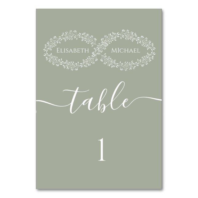 Tarjeta De Mesa Sabor infinito botánico simple romántico elegante (Anverso)