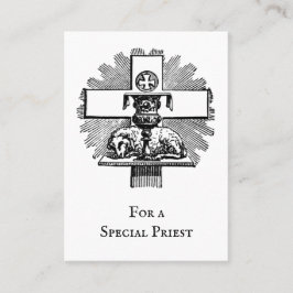 Tarjeta De Mesa Sacerdote católico Oración espiritual Bouquet