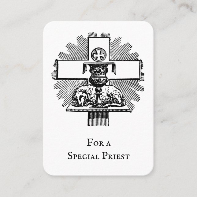 Tarjeta De Mesa Sacerdote católico Oración espiritual Bouquet (Anverso)