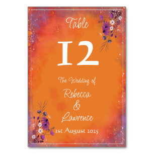 Tarjeta De Mesa Saffron Sky Wildflowers