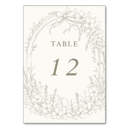 Tarjeta De Mesa Sage Coquette Woodland Garden Boda Floral