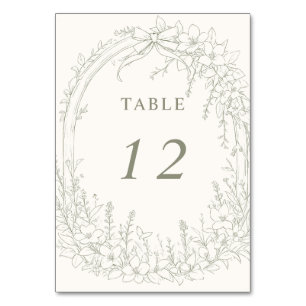 Tarjeta De Mesa Sage Coquette Woodland Garden Boda Floral