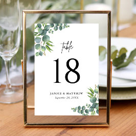 Tarjeta De Mesa Sage Eucalyptus Woodland Boda