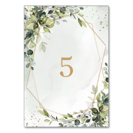 Tarjeta De Mesa Sage gold eucalyptus geometric wedding table sign