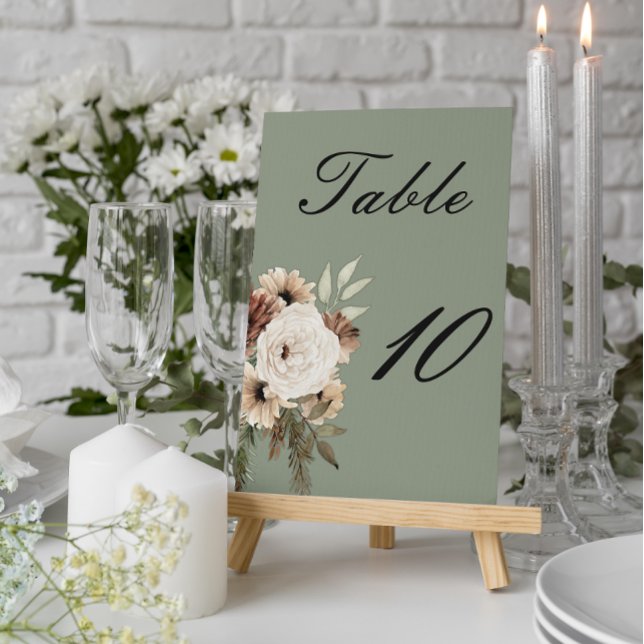 Tarjeta De Mesa Sage Green Boho Boda (Subido por el creador)