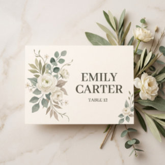 Tarjeta De Mesa Sage Green Botanical Wedding Place Card