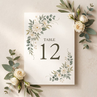 Tarjeta De Mesa Sage Green Botanical Wedding Table Number