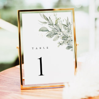 Tarjeta De Mesa Sage Green Botanical Wedding Table Numbers