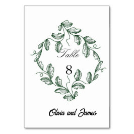 Tarjeta De Mesa Sage Green Classic Floral Wedding