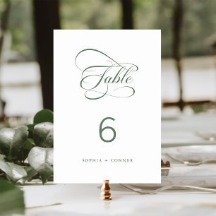 Tarjeta De Mesa Sage Green Elegant Classy Calligraphy Boda