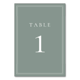 Tarjeta De Mesa Sage Green I Moderno Boda Minimalista