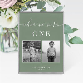 Tarjeta De Mesa Sage Green Modern Elegant Wedant Age Table Number