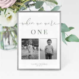 Tarjeta De Mesa Sage Green Modern Elegant Wedant Age Table Number