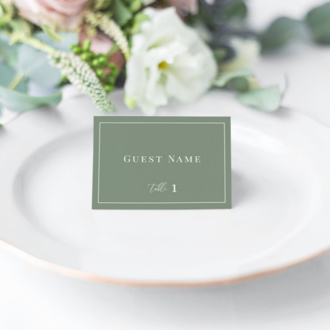 Tarjeta De Mesa Sage Green Modern Elegant Wedding Escort Card (Subido por el creador)