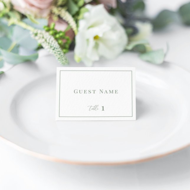 Tarjeta De Mesa Sage Green Modern Elegant Wedding Escort Card (Subido por el creador)