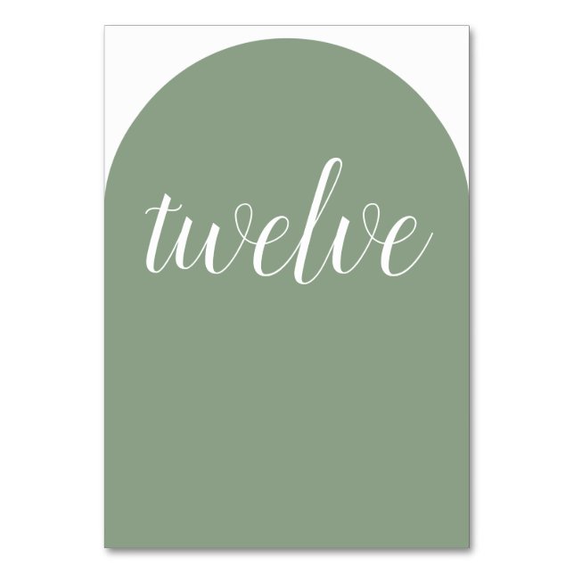 Tarjeta De Mesa Sage Green Rond (Anverso)
