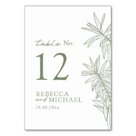 Tarjeta De Mesa Sage Green Simple Botanical