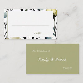 Tarjeta De Mesa Sage Green & Soft Yellow Botanical Wedding