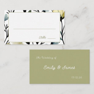 Tarjeta De Mesa Sage Green & Soft Yellow Botanical Wedding