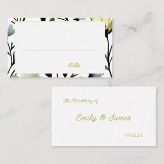 Tarjeta De Mesa Sage Green & Soft Yellow Botanical Wedding