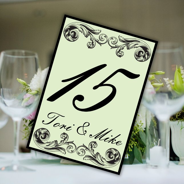 Tarjeta De Mesa Sage Green Victorian Boda (Subido por el creador)