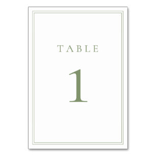 Tarjeta De Mesa Sage Green Warm Moderno Boda Minimalista