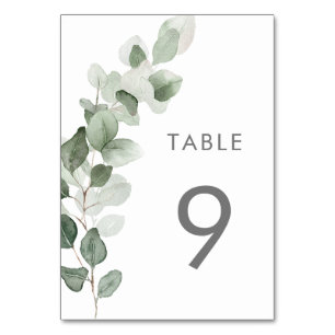 Tarjeta De Mesa Sage Green Watercolor Sale La Recepción De La Boda