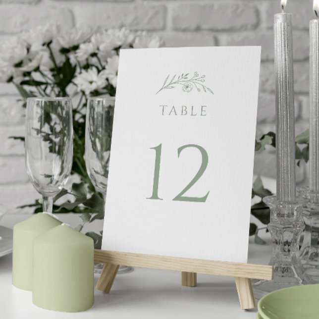 Tarjeta De Mesa Sage Green Wldflower Boda (Subido por el creador)