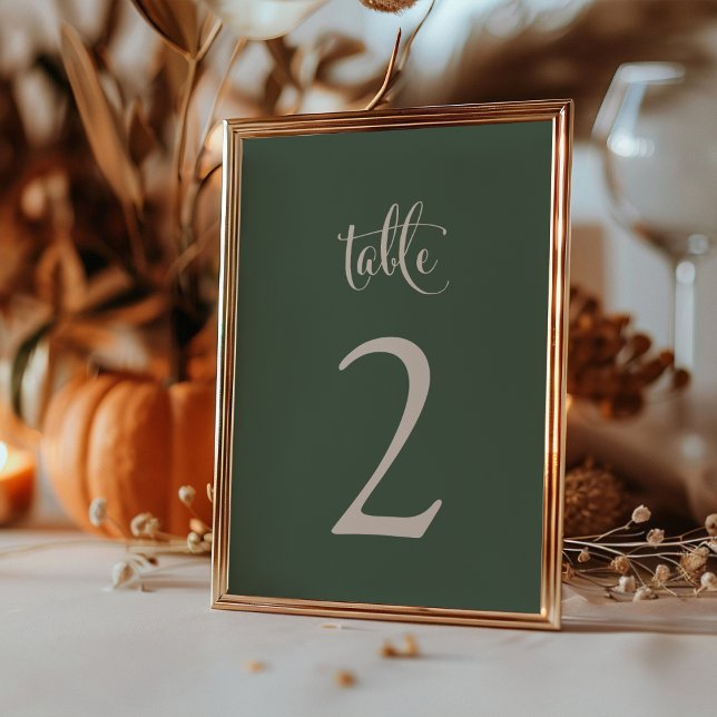 Tarjeta De Mesa Sage Taupe Fall Boho Boda (Simple Elegant Sage Taupe Fall Boho Wedding Table Number by Painted Paperie
)