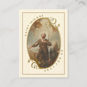 Tarjeta De Mesa Saint Isidore, la oración religiosa del labrador