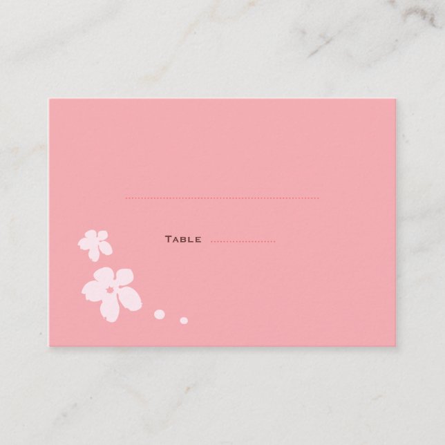 Tarjeta De Mesa Sakura Blossoms Silhouette Place Cards (Anverso)
