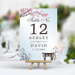Tarjeta De Mesa Sakura Japanese Cherry Blossom Asian Table Number
