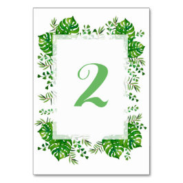 Tarjeta De Mesa Salto tropical acuarela boda número de tabla