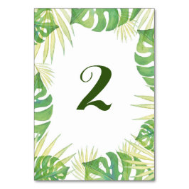 Tarjeta De Mesa Salto tropical acuarela boda número de tabla