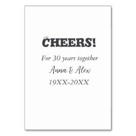 Tarjeta De Mesa Saludos a los 30 años juntos aniversario agregar n