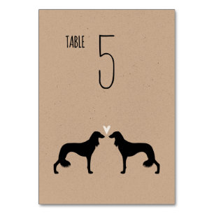 Tarjeta De Mesa Saluki Dog Silhouettes Personalizado de la recepci
