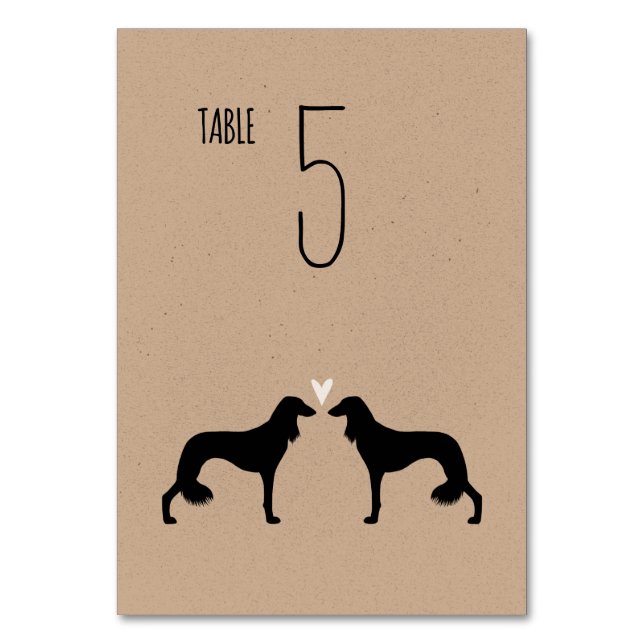 Tarjeta De Mesa Saluki Dog Silhouettes Personalizado de la recepci (Reverso)
