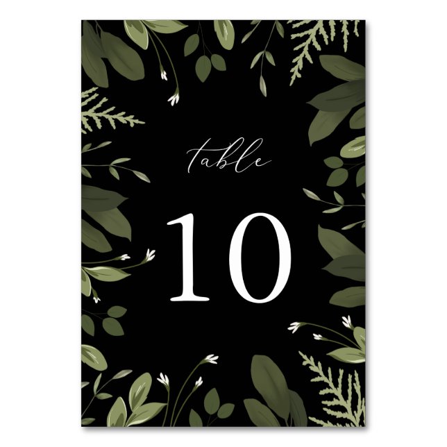 Tarjeta De Mesa Salvaje y verde (Anverso)