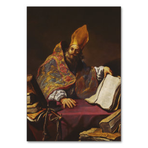 Tarjeta De Mesa San Ambrosio Padre de la Iglesia Católica