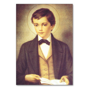 Tarjeta De Mesa San Domenico Savio alumno de Juan Bosco