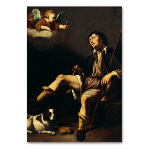 Tarjeta De Mesa San Roque y el Ángel de Guy François