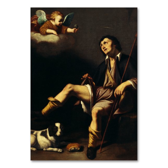 Tarjeta De Mesa San Roque y el Ángel de Guy François (Anverso)