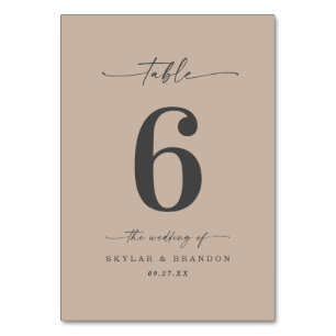 Tarjeta De Mesa Sand Sand Sand Sand Khaki Boda Beige