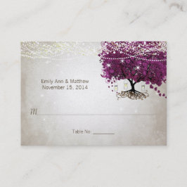 Tarjeta De Mesa Sangria Heart Leaf Tree Table Place Cards